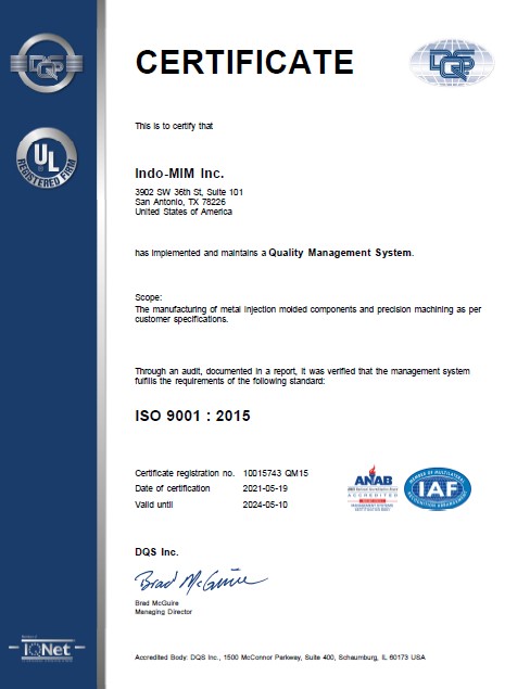 ISO 9001 2015 USA Inc